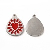 304 Stainless Steel Enamel Pendants STAS-F291-04P-2