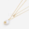 Natural Baroque Pearl Keshi Pearl Tiered Necklaces NJEW-JN02255-03-2