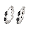 Brass Micro Pave Cubic Zirconia Huggie Hoop Earrings LS-EJEW-K083-34P-A-5