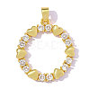 Brass Micro Pave Clear Cubic Zirconia Pendants CU-OY001-47G-01-3