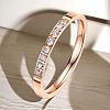 Stainless Steel and Crystal Rhinestone Finger Rings for Women FS-WG71548-07-1