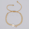 Golden Tone Daisy Braided Bead Bracelets WY1454-2-1