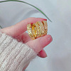 Brass Crushed Ice Pattern Finger Rings FS-WG1F485-03-2