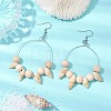 Natural Spiral Shell Dangle Earrings EJEW-JE05803-2