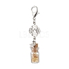 Chakra Natural Lapis Lazuli & Amethyst & Carnelian & Citrine & Garnet & Green Aventurine & Synthetic Turquoise Chips inside Glass Wishing Bottle Pendant Decoration HJEW-JM03308-4