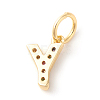 Brass Micro Pave Colorful Cubic Zirconia Charms ZIRC-F092-01-Y-2