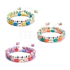 Handmade Disc Polymer Clay Braided Bead Bracelets Set BJEW-TA00043-1