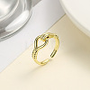 Brass Open Cuff Ring for Women RJEW-F154-01G-2