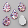 Opaque Resin Rhinestone Cabochons RESI-WH0035-29F-1