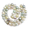 Electroplate Natural Agate Beads Strands G-T131-54P-2