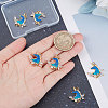 6Pcs Rack Plating Brass Micro Pave Cubic Zirconia Pendants KK-BBC0003-15-3