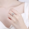 Rotatable Cat Eye Open Ring with Cubic Zirconia RJEW-Q776-01G-03-3