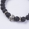 Natural Lava Rock Beads Stretch Bracelets BJEW-E325-C08-2