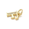 Brass Micro Pave Cubic Zirconia Charms KK-I382-03G-F-2
