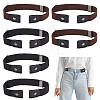 Fingerinspire 6Pcs 2 Colors Canvas Elastic Invisible Belt with Alloy Buckles AJEW-FG0003-99-1