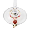 Valentine's Day Theme Rose Alloy Enamel Wine Glass Charms AJEW-JO00196-4