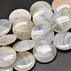 Flat Round Natural Dendritic Agate Bead Strands G-M257-30mm-24-1