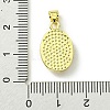 Rack Plating Brass Pave Natural Shell Pendants KK-A204-01A-05G-3