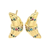 Rack Plating Brass Micro Pave Cubic Zirconia Stud Earring EJEW-C102-15G-02-1