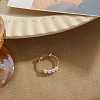 ABS Plastic Pearl Oval Beaded Finger Rings WG9E4BA-05-2
