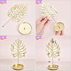 Iron Earring Display Stands with Round Tray EDIS-WH0016-018B-5
