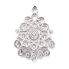 Eco-friendly Brass Micro Pave Clear Cubic Zirconia Big Pendants KK-D079-01P-2