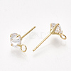 Brass Stud Earring Findings X-KK-T035-123G-2