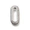 Brass Micro Pave Clear Cubic Zirconia Oval Linking Rings KK-Z093-43P-1