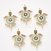 Brass Micro Pave Cubic Zirconia Links X-ZIRC-T008-04G-1