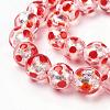 Handmade Silver Foil Lampwork Beads Strands FOIL-L016-D05-1