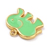 Golden Brass Enamel Pendants KK-P197-08E-G-2