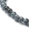 Natural Snowflake Obsidian Beaded Stretch Bracelets BJEW-A117-A-45-3