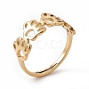 Ion Plating(IP) 201 Stainless Steel Hollow Out Dog Paw Prints Adjustable Ring for Women RJEW-K238-10G-3