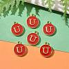 Golden Plated Alloy Enamel Charms ENAM-S118-03U-5