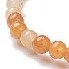 Natural Red Aventurine Beaded Stretch Bracelets BJEW-D446-A-24-3