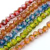 Handmade Gold Sand Lampwork Rondelle Beads Strands LAMP-L003-A-M-1