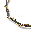 Nylon Cord & 304 Stainless Steel Ball Chain Bracelet for Couples BJEW-JB06801-01-7
