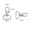 Zinc Alloy Swivel D Rings Lobster Claw Clasps E341-8-3