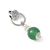5Pcs 5 Styles Natural Green Aventurine & Black Onyx & White Jade & Malaysia Jade Pendants PALLOY-JF04711-4