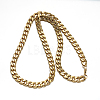 304 Stainless Steel Cuban Link Chain Necklaces and Bracelets Jewelry Sets SJEW-O065-A-04G-3