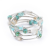 Five Loops Synthetic Turquoise(Dyed) & Natural Amazonite BJEW-JB04488-05-1
