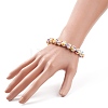 Dot Pattern Lampwork Round Beaded Stretch Bracelet for Women BJEW-JB08225-3