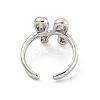 Brass Letter Open Cuff Rings for Women RJEW-G313-01N-P-3