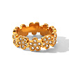304 Stainless Steel Micro Pave Cubic Zirconia Finger Rings WGEDC70-01-5