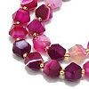 Natural Dyed & Heated Banded Agate Beads Strands G-I376-A56-01-3
