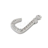 Rack Plating Brass Micro Pave Clear Cubic Zirconia Pendants KK-A224-03P-P-2
