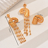 Vintage Alloy Hollowed-out Conch Shape Ring & Tassel Earrings Sets for Women LS-CY8500-2