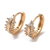 Brass Micro Pave Cubic Zirconia Hoop Earrings EJEW-C073-47KCG-1