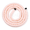 Flat Round Handmade Polymer Clay Bead Spacers X-CLAY-R067-4.0mm-27-3