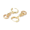 Clear Cubic Zirconia Ring with Butterfly Dangle Hoop Earrings EJEW-B017-08G-3